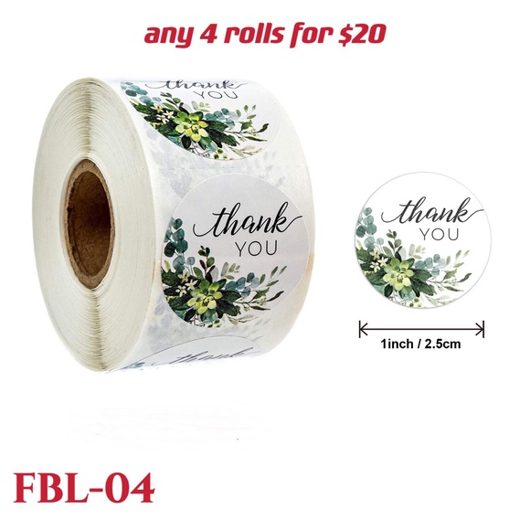 4 rolls of Thank you stickers-#FBL-05 - Picture 2 of 15